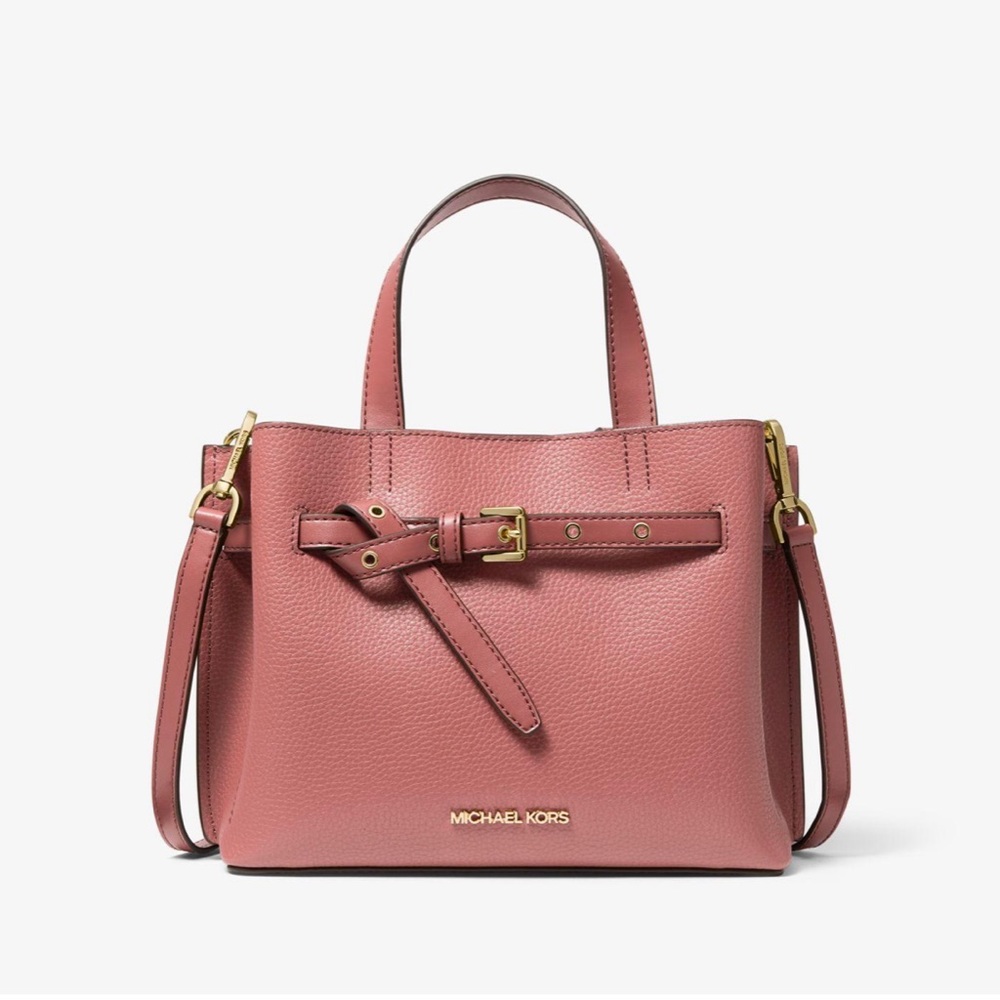 Michael Kors Emilia Small Pebbled Leather Satchel - Rose